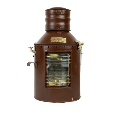 Lot 35 - A Meteorite ship Signal lamp with brass mounts.