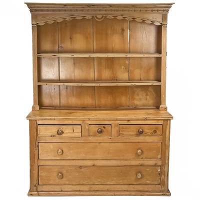 Lot 305 - A Victorian pine kitchen dresser