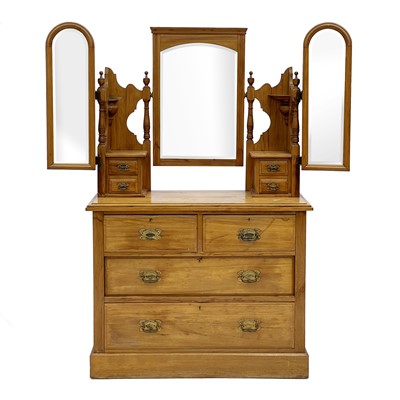 Lot 666 - An Edwardian satin walnut dressing chest.