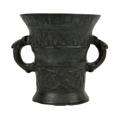 Lot 14 - A European small bronze mortar, by Heinrick Ter Horst.
