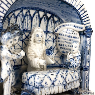 Lot 4 - A rare Staffordshire pearlware figure group, the New Marriage Act.