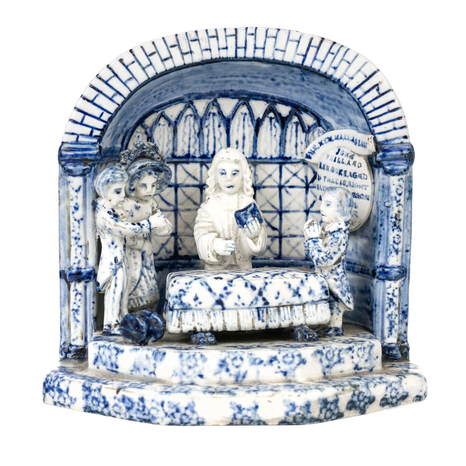 Lot 4 - A rare Staffordshire pearlware figure group, the New Marriage Act.