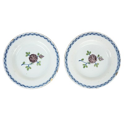 Lot 26 - A pair of 18th century Delft plates.