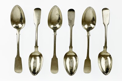 Lot 12 - A Victorian silver set of three table spoons by Thomas Smily.