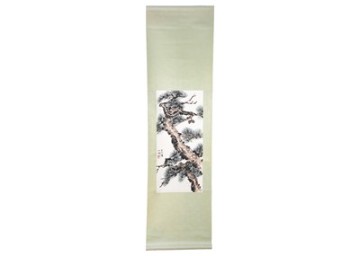Lot 1054 - A Chinese scroll depicting a fern tree, 20th century.