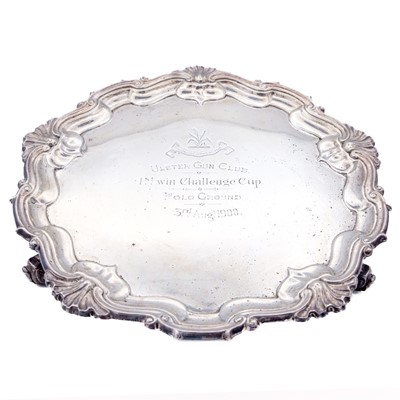 Lot 33 - A Victorian silver waiter by Hawksworh, Eyre & Co Ltd.