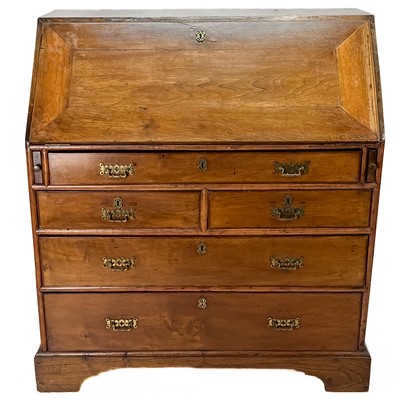 Lot 47 - A George III elm and fruitwood bureau.