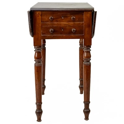 Lot 21 - A Victorian mahogany drop leaf work table