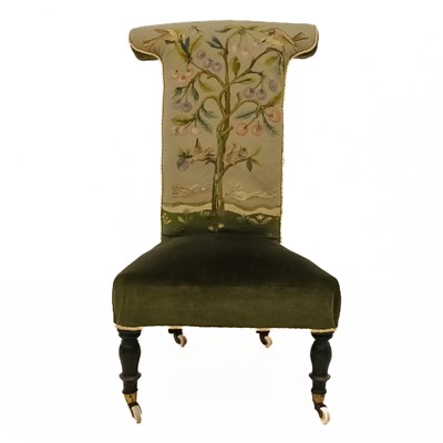 Lot 22 - A Victorian walnut framed prie dieu chair.