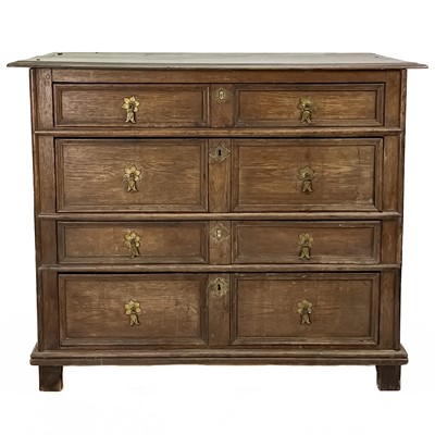 Lot 55 - A 17th century oak chest.