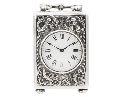 Lot 79 - A good Victorian silver timepiece by William Comyns & Sons.