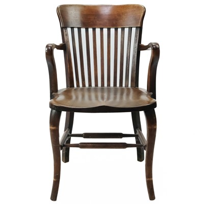 Lot 308 - An early 20th century walnut elbow chair.