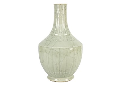 Lot 1042 - A Chinese crackle glazed celadon vase, 19th century.