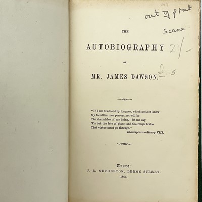 Lot 9 - DAWSON, James.
