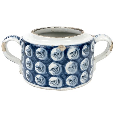 Lot 361 - An 18th century Dutch Delft posset pot.