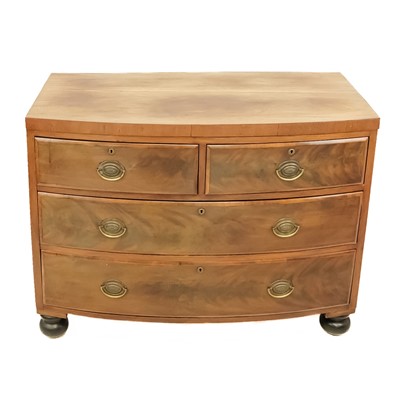 Lot 15 - A 19th century mahogany bow front chest of drawers.