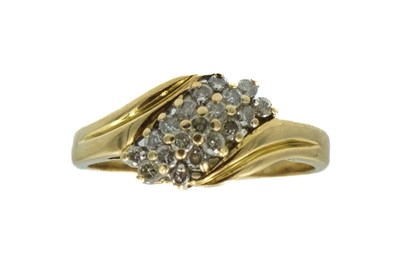 Lot 3 - An 18ct and diamond modern dress ring.