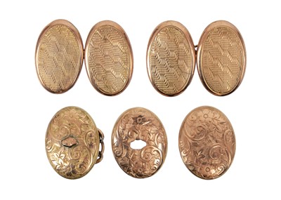 Lot 59 - A 9ct rose gold pair of cuff links.