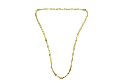 Lot 118 - A contemporary 9ct curb-link necklace.