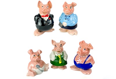 Lot 54 - Wade - National Westminster Bank set of five pig money boxes