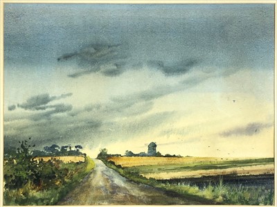 Lot 1291 - Peter RICHMOND Country Road with Windmill...