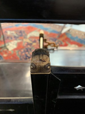 Lot 14 - A Japanese hardwood and ivory shodana, Meiji...