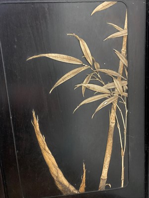 Lot 14 - A Japanese hardwood and ivory shodana, Meiji...