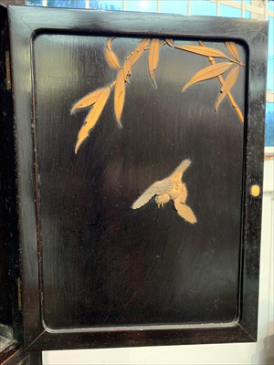 Lot 14 - A Japanese hardwood and ivory shodana, Meiji...