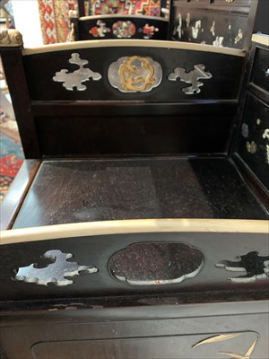 Lot 14 - A Japanese hardwood and ivory shodana, Meiji...