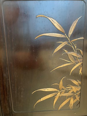 Lot 14 - A Japanese hardwood and ivory shodana, Meiji...