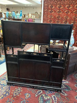 Lot 14 - A Japanese hardwood and ivory shodana, Meiji...