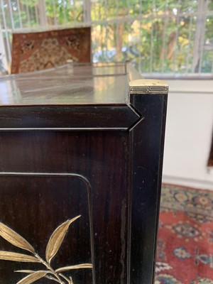 Lot 14 - A Japanese hardwood and ivory shodana, Meiji...