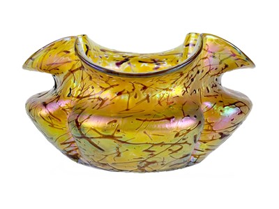 Lot 420 - A Kralik iridescent glass 'Bacillus' bowl.