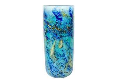 Lot 29 - Peter Layton (1940) Studio glass cylinder vase.