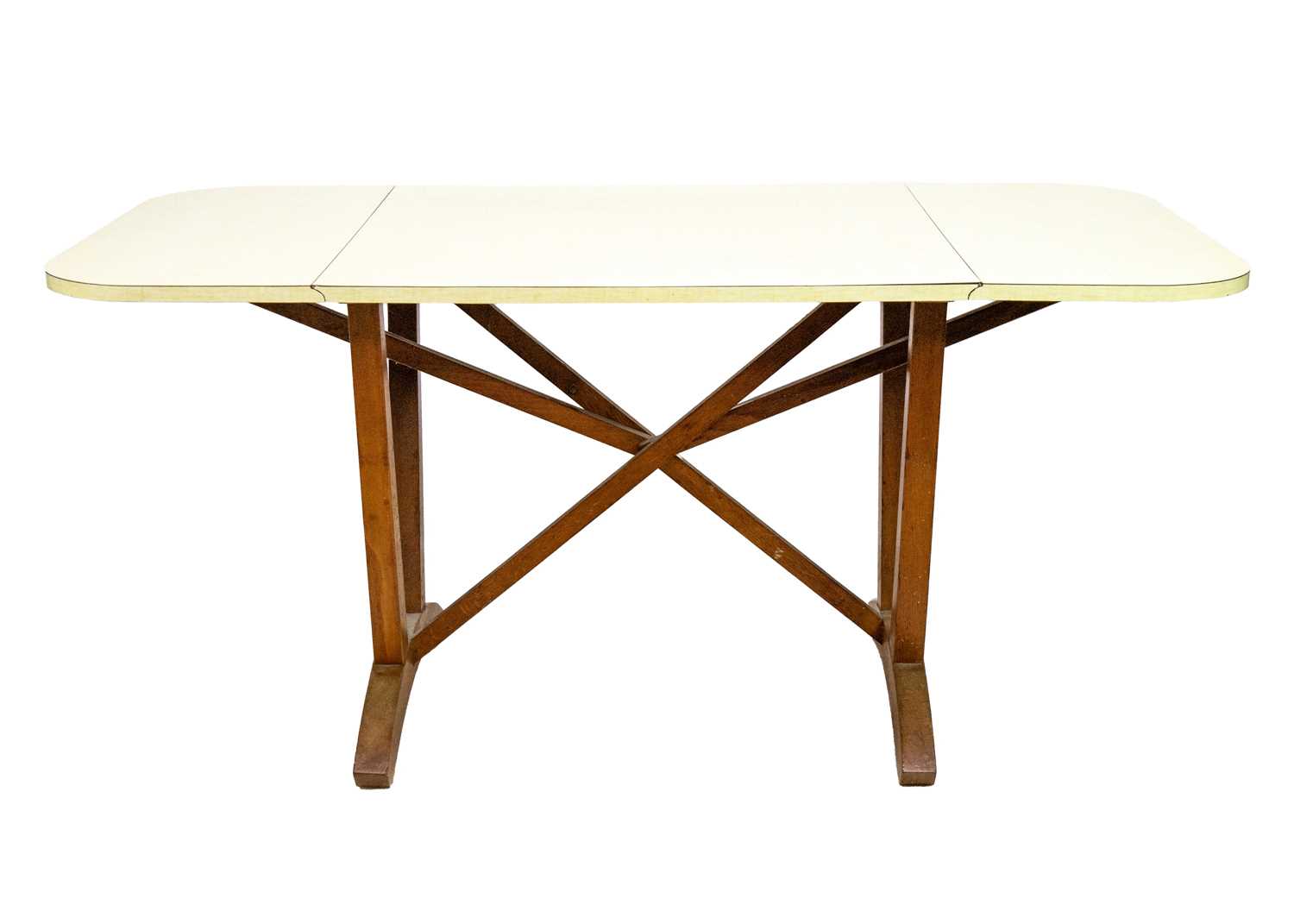 Lot 19 - A David Joel formica topped oak drop leaf table.