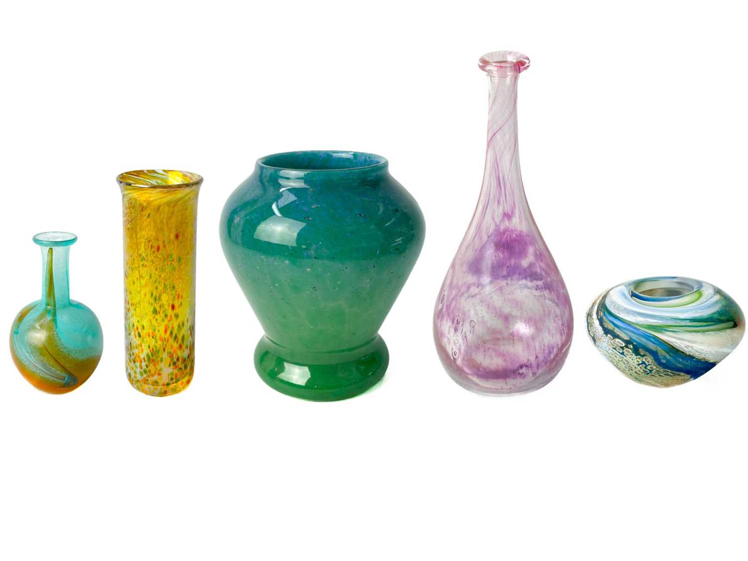 Lot 27 - Lesley Clarke studio glass squat vase.
