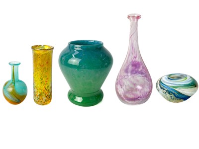 Lot 27 - Lesley Clarke studio glass squat vase.
