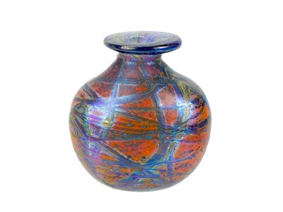 Lot 32 - A Norman Stuart Clarke iridescent art glass vase.