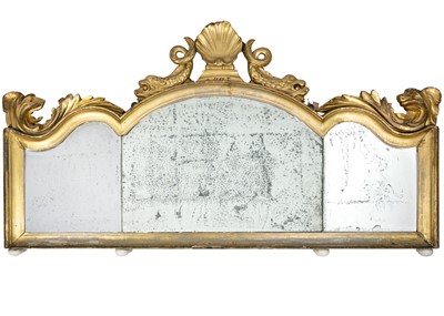 Lot 61 - A Queen Anne gilt gesso overmantel mirror.