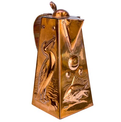 Lot 9 - A Newlyn copper hot water jug.