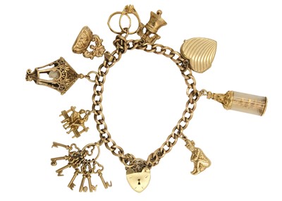 Lot 30 - A 9ct charm bracelet.