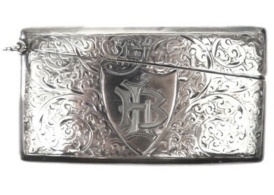Lot 61 - An Edwardian silver card case fob by Smith & Bartlam.