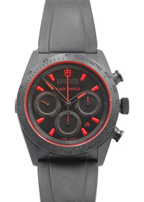 Lot 185 - TUDOR - A Tudor Fastrider black ceramic gentleman's automatic chronograph wristwatch, ref. 42000CR.