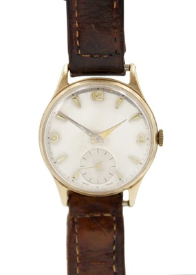 Lot 191 - ZENITH - A 9ct cased 1950's manual wind gentleman's wristwatch.