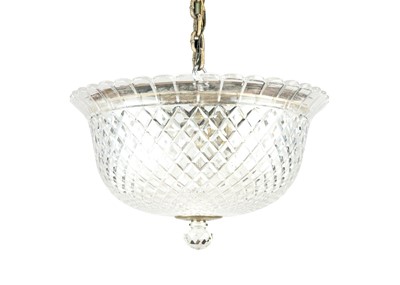 Lot 95 - An early 20th century cut glass pendant light.