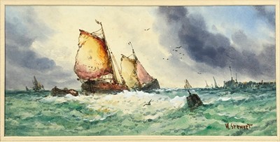Lot 513 - W. STEWART (British, 20th Century) Fishing...