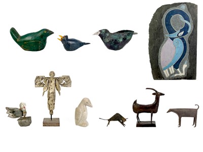 Lot 135 - A John Mainwaring carved wood sculpture 'Starling'.