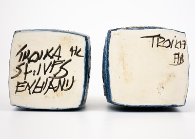 Lot 33 - Two Troika pottery marmalade jars