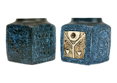 Lot 33 - Two Troika pottery marmalade jars