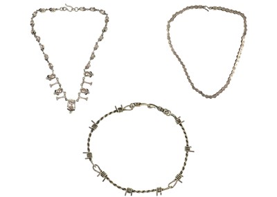 Lot 271 - A selection of three 925 silver Gothic style necklaces.
